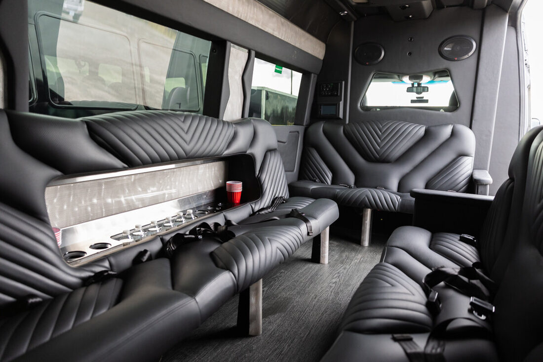 Sprinter Limo Van interior, bar area